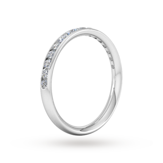Goldsmiths 0.44 Carat Total Weight Half Channel Set Brilliant Cut Diamond Wedding Ring In 9 Carat White Gold