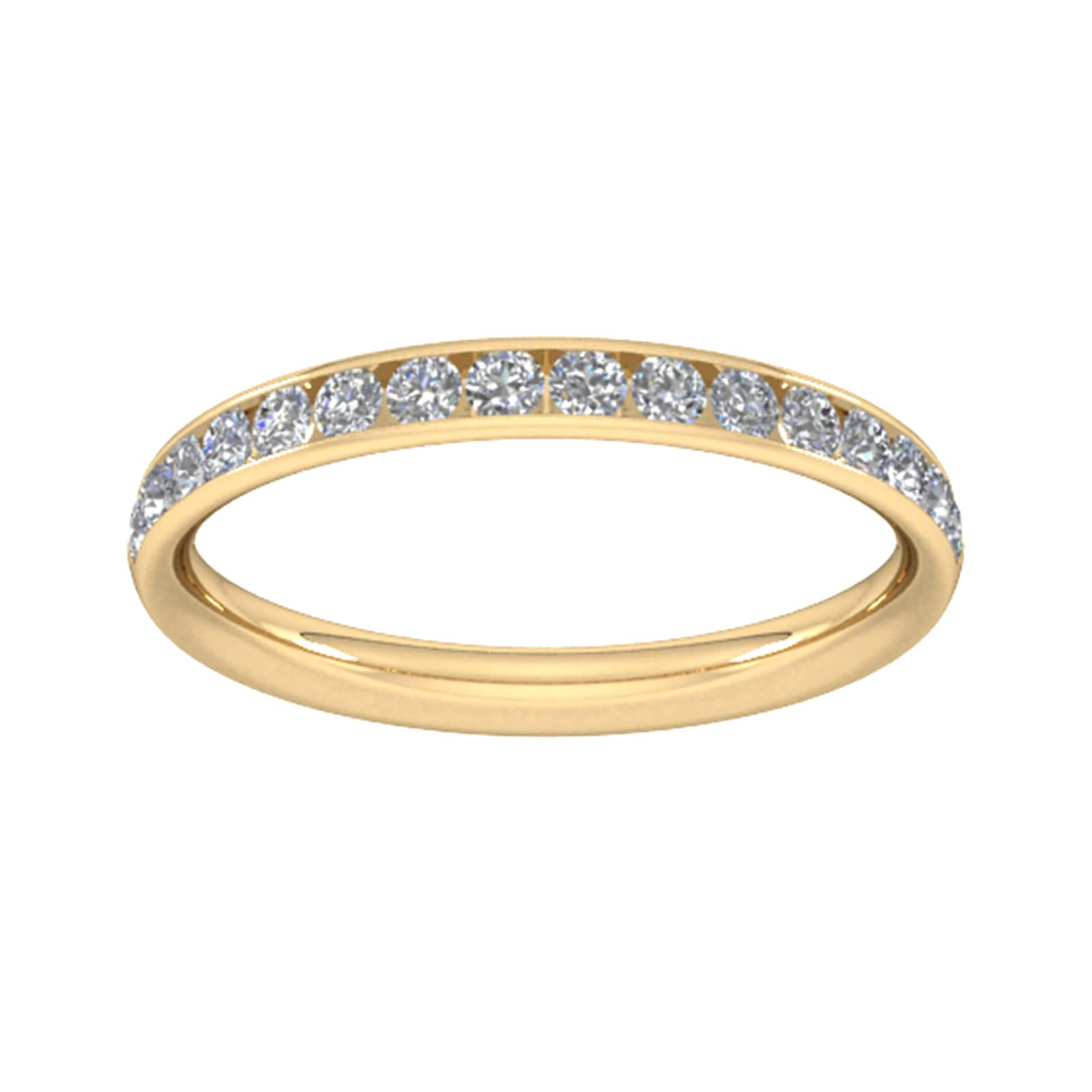 0.44 Carat Total Weight Half Channel Set Brilliant Cut Diamond Wedding Ring In 18 Carat Yellow Gold - Ring Size J