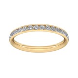 Goldsmiths 0.44 Carat Total Weight Half Channel Set Brilliant Cut Diamond Wedding Ring In 18 Carat Yellow Gold