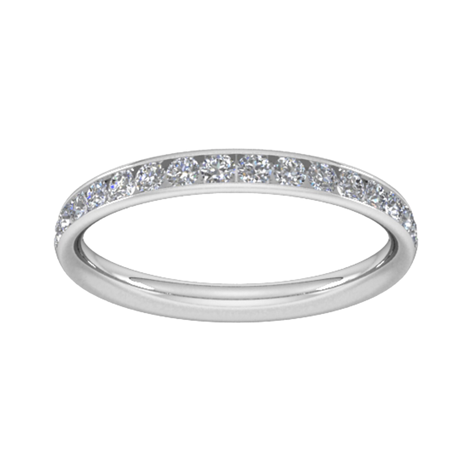 0.44 Carat Total Weight Half Channel Set Brilliant Cut Diamond Wedding Ring In 18 Carat White Gold - Ring Size K