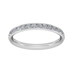 08305257 - 0.44 Carat Total Weight Half Channel Set Brilliant Cut Diamond Wedding Ring In 18 Carat White Gold