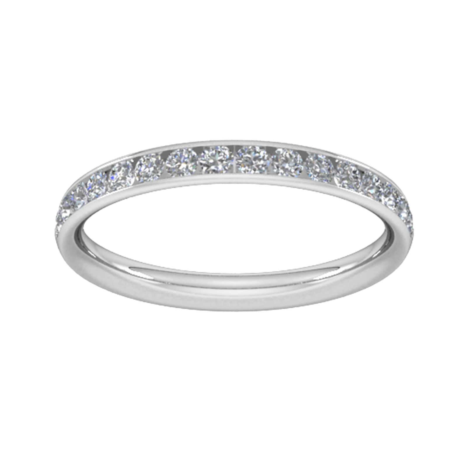 0.44 Carat Total Weight Half Channel Set Brilliant Cut Diamond Wedding Ring In Platinum - Ring Size K