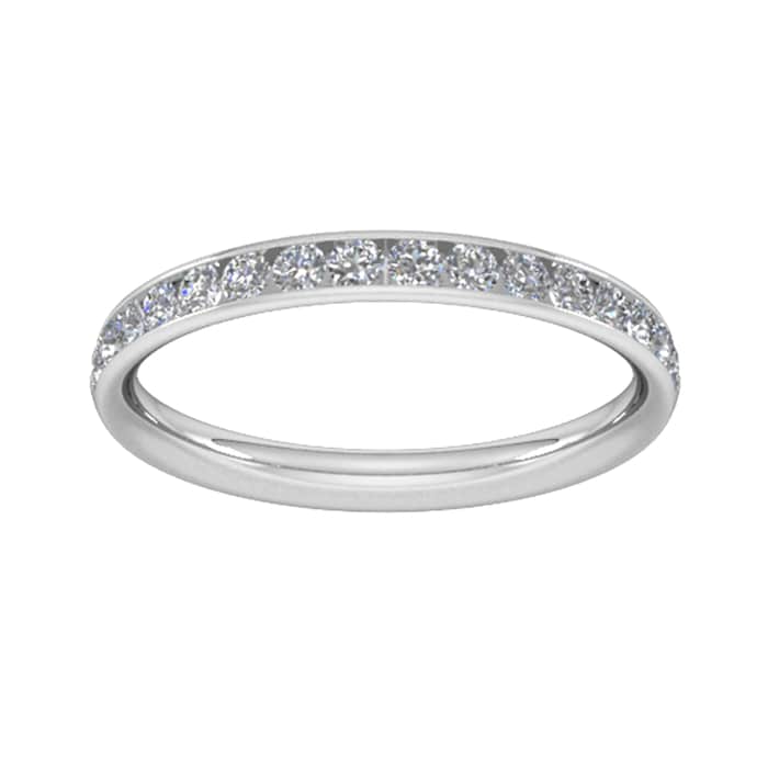 Goldsmiths 0.44 Carat Total Weight Half Channel Set Brilliant Cut Diamond Wedding Ring In Platinum - Ring Size J