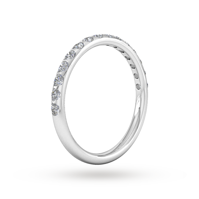 Goldsmiths 0.53 Carat Total Weight Curved Bar Brilliant Cut Diamond Set Wedding Ring In 18 Carat White Gold - Ring Size L
