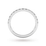 Goldsmiths 0.53 Carat Total Weight Curved Bar Brilliant Cut Diamond Set Wedding Ring In 18 Carat White Gold - Ring Size J