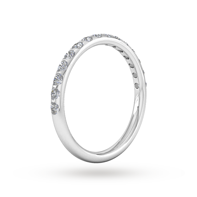 Goldsmiths 0.53 Carat Total Weight Curved Bar Brilliant Cut Diamond Set Wedding Ring In Platinum