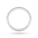 Goldsmiths 0.53 Carat Total Weight Curved Bar Brilliant Cut Diamond Set Wedding Ring In Platinum - Ring Size J