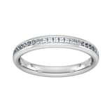 Goldsmiths 0.34 Carat Total Weight Princess Cut Channel Set Wedding Ring In 9 Carat White Gold - Ring Size L