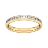 Goldsmiths 0.34 Carat Total Weight Princess Cut Channel Set Wedding Ring In 18 Carat Yellow Gold - Ring Size J