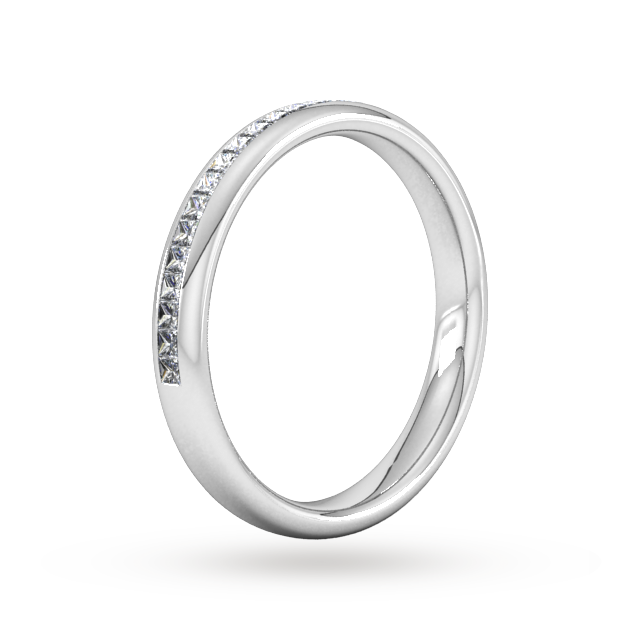 Goldsmiths 0.34 Carat Total Weight Princess Cut Channel Set Wedding Ring In 18 Carat White Gold