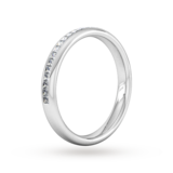 Goldsmiths 0.34 Carat Total Weight Princess Cut Channel Set Wedding Ring In 18 Carat White Gold