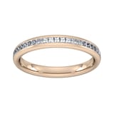 Goldsmiths 0.34 Carat Total Weight Princess Cut Channel Set Wedding Ring In 18 Carat Rose Gold