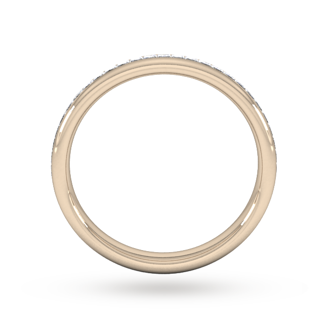 Goldsmiths 0.34 Carat Total Weight Princess Cut Channel Set Wedding Ring In 18 Carat Rose Gold - Ring Size K