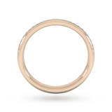 Goldsmiths 0.34 Carat Total Weight Princess Cut Channel Set Wedding Ring In 18 Carat Rose Gold - Ring Size K
