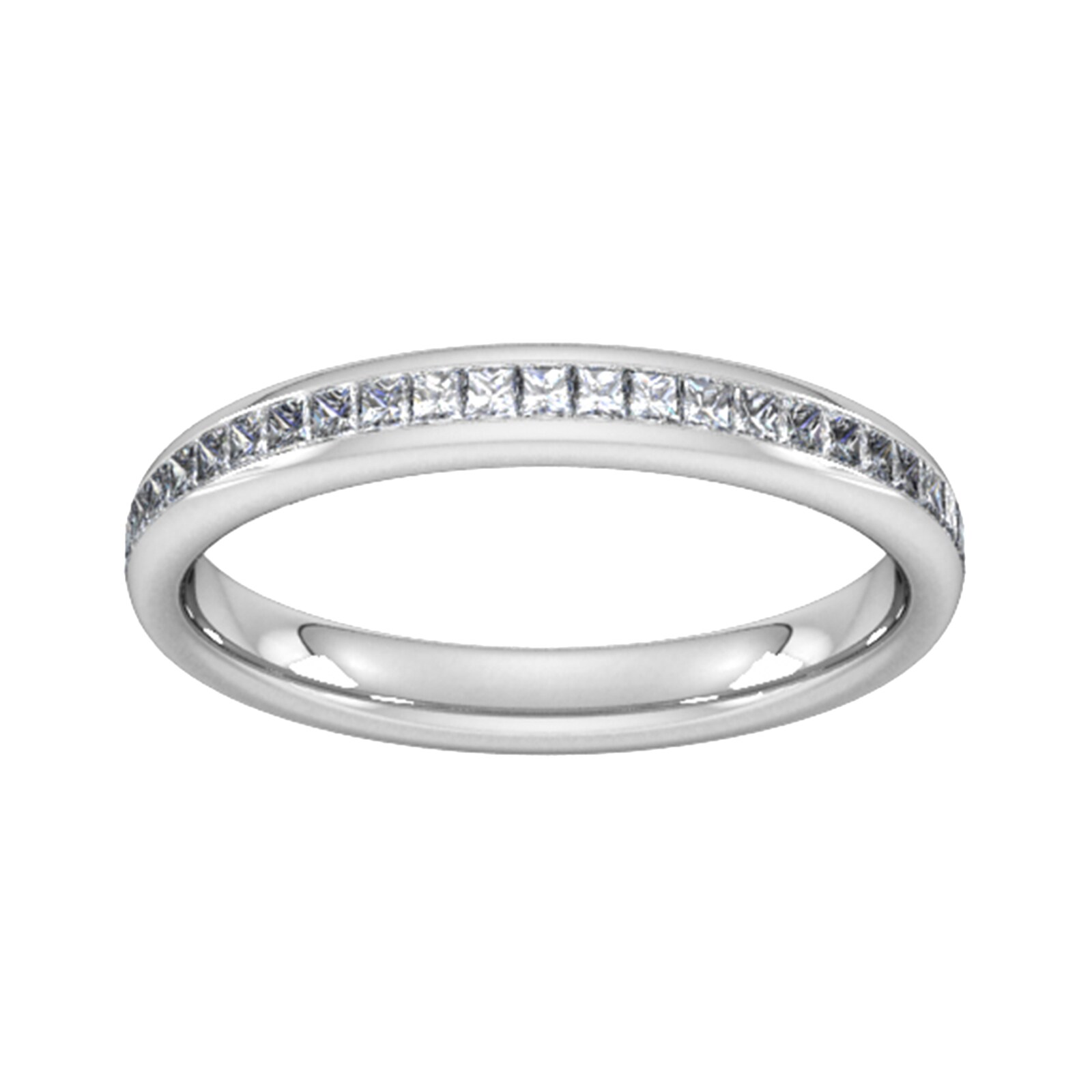 0.34 Carat Total Weight Princess Cut Channel Set Wedding Ring In Platinum - Ring Size U