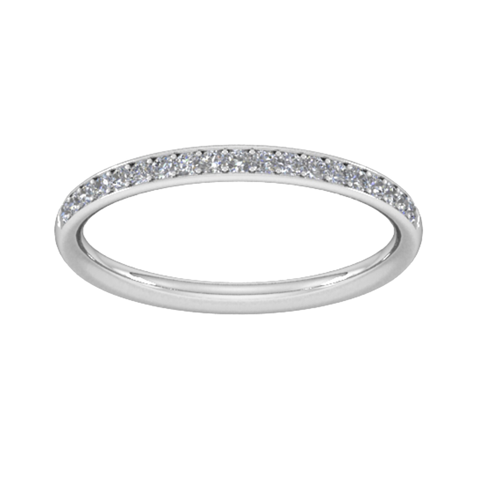 0.18 Carat Total Weight Brilliant Cut Grain Set Diamond Wedding Ring In 9 Carat White Gold - Ring Size Z