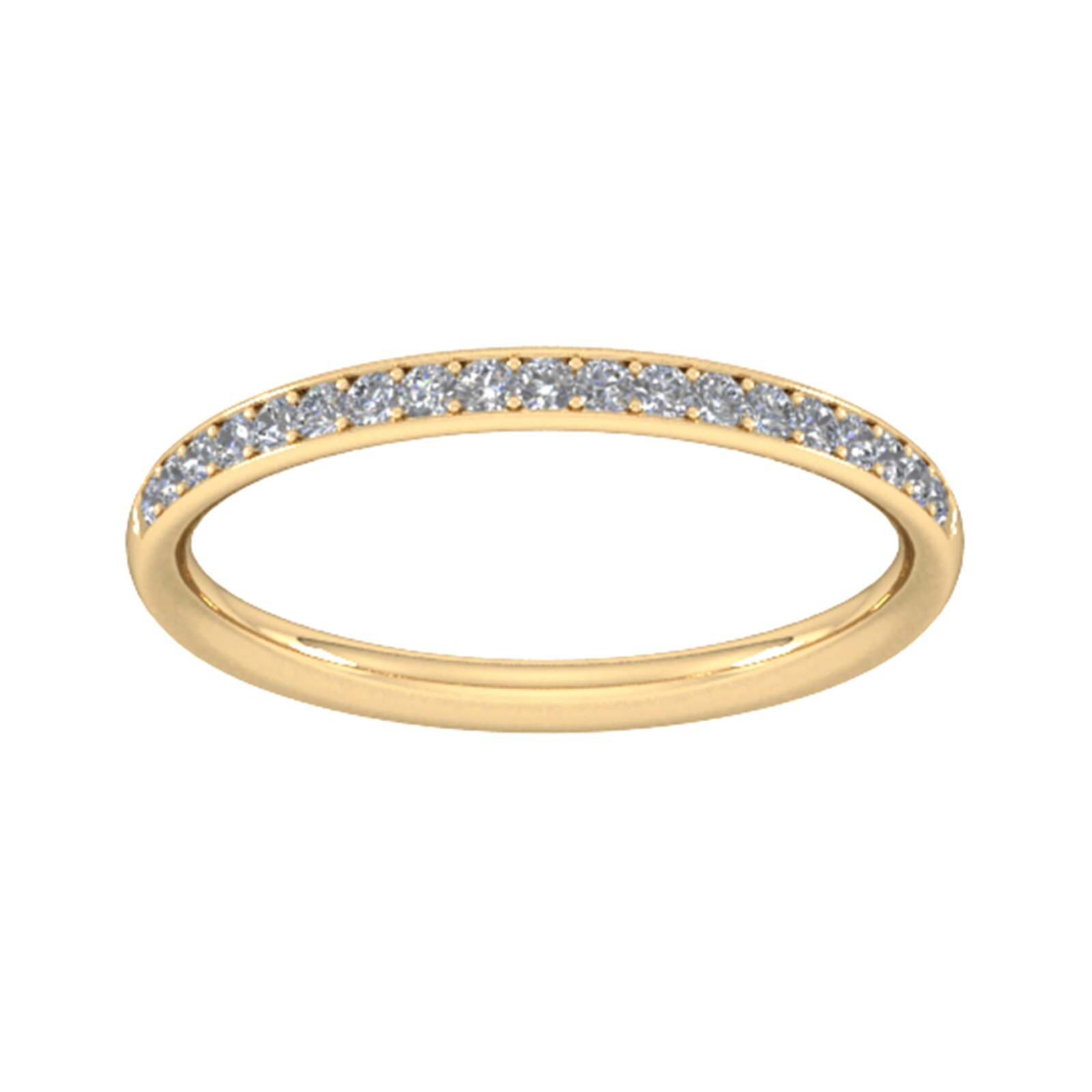 0.18 Carat Total Weight Brilliant Cut Grain Set Diamond Wedding Ring In 18 Carat Yellow Gold - Ring Size R
