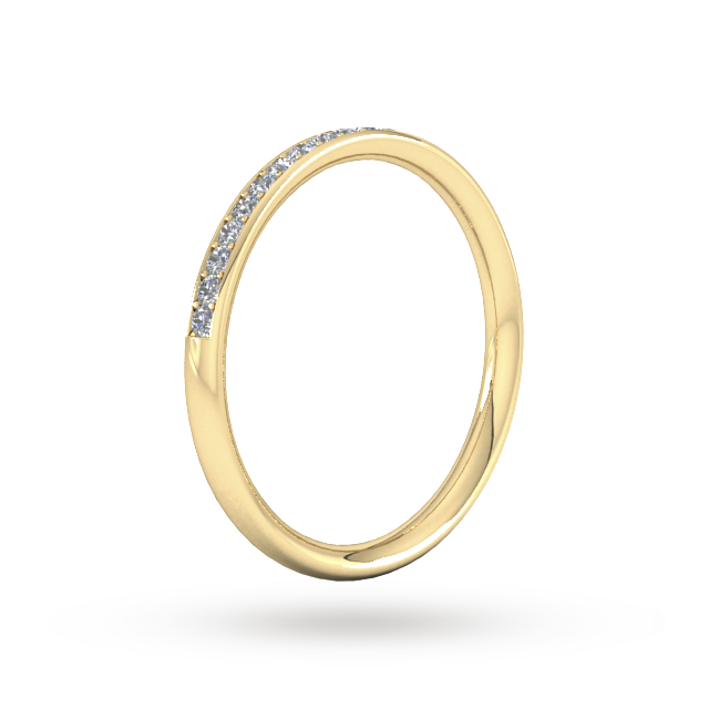 Goldsmiths 0.18 Carat Total Weight Brilliant Cut Grain Set Diamond Wedding Ring In 18 Carat Yellow Gold
