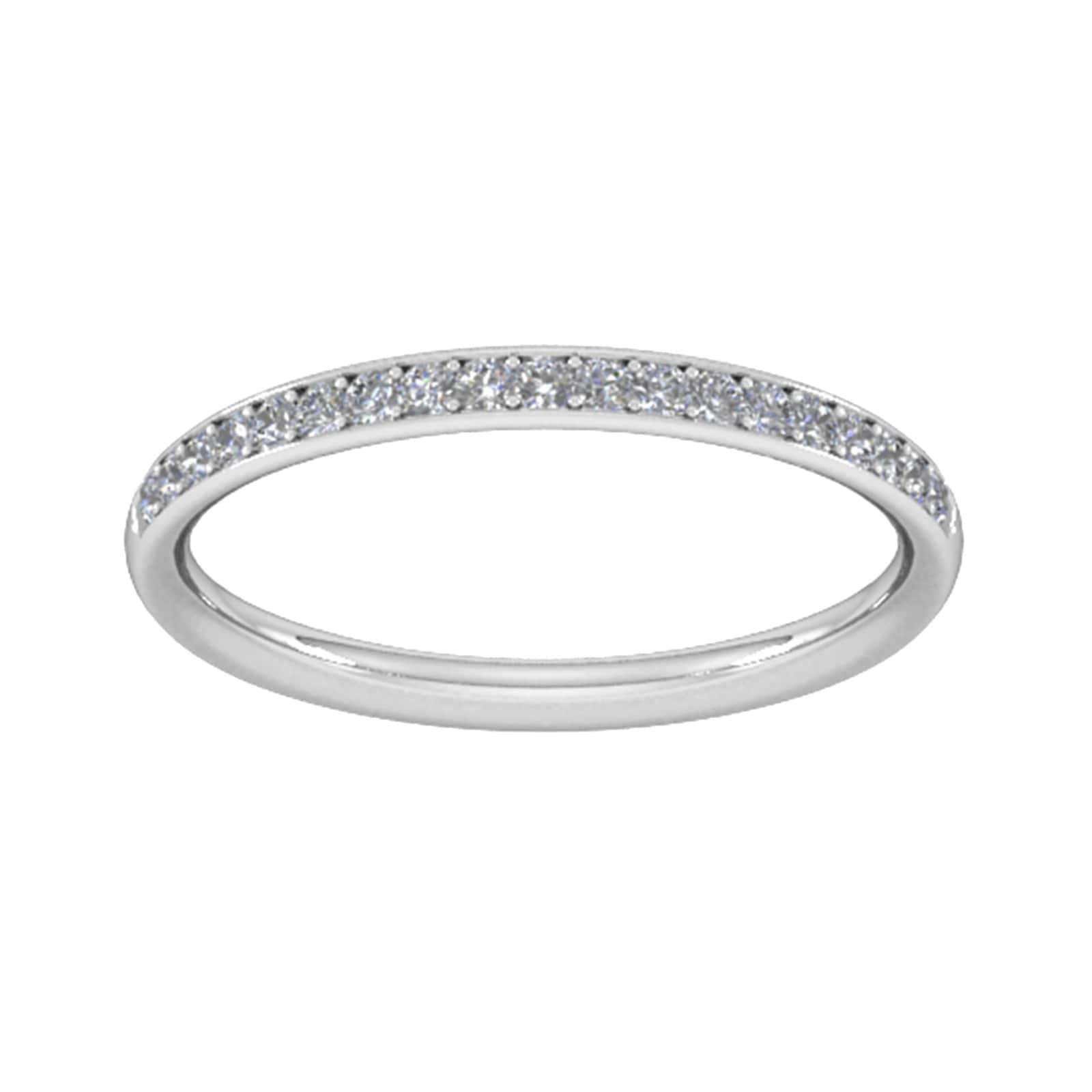 0.18 Carat Total Weight Brilliant Cut Grain Set Diamond Wedding Ring In 18 Carat White Gold - Ring Size L