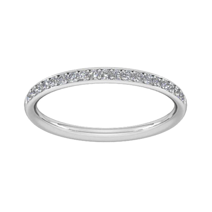 Goldsmiths 0.18 Carat Total Weight Brilliant Cut Grain Set Diamond Wedding Ring In 18 Carat White Gold