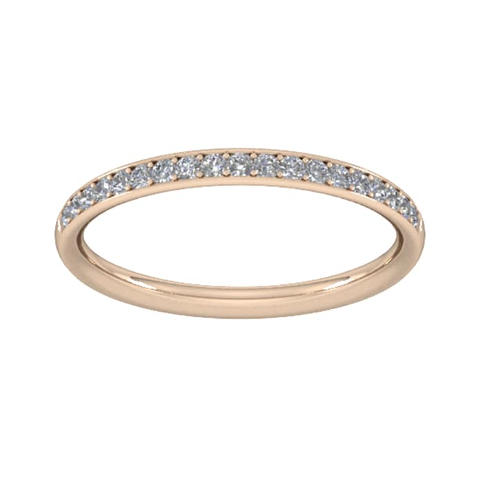 Goldsmiths 0.18 Carat Total Weight Brilliant Cut Grain Set Diamond Wedding Ring In 9 Carat Rose Gold - Ring Size L