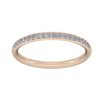Goldsmiths 0.18 Carat Total Weight Brilliant Cut Grain Set Diamond Wedding Ring In 9 Carat Rose Gold