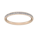 Goldsmiths 0.18 Carat Total Weight Brilliant Cut Grain Set Diamond Wedding Ring In 9 Carat Rose Gold - Ring Size L
