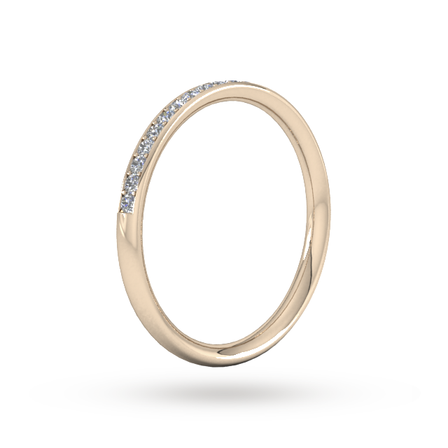 Goldsmiths 0.18 Carat Total Weight Brilliant Cut Grain Set Diamond Wedding Ring In 9 Carat Rose Gold