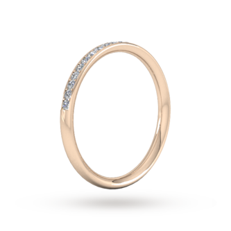 Goldsmiths 0.18 Carat Total Weight Brilliant Cut Grain Set Diamond Wedding Ring In 9 Carat Rose Gold