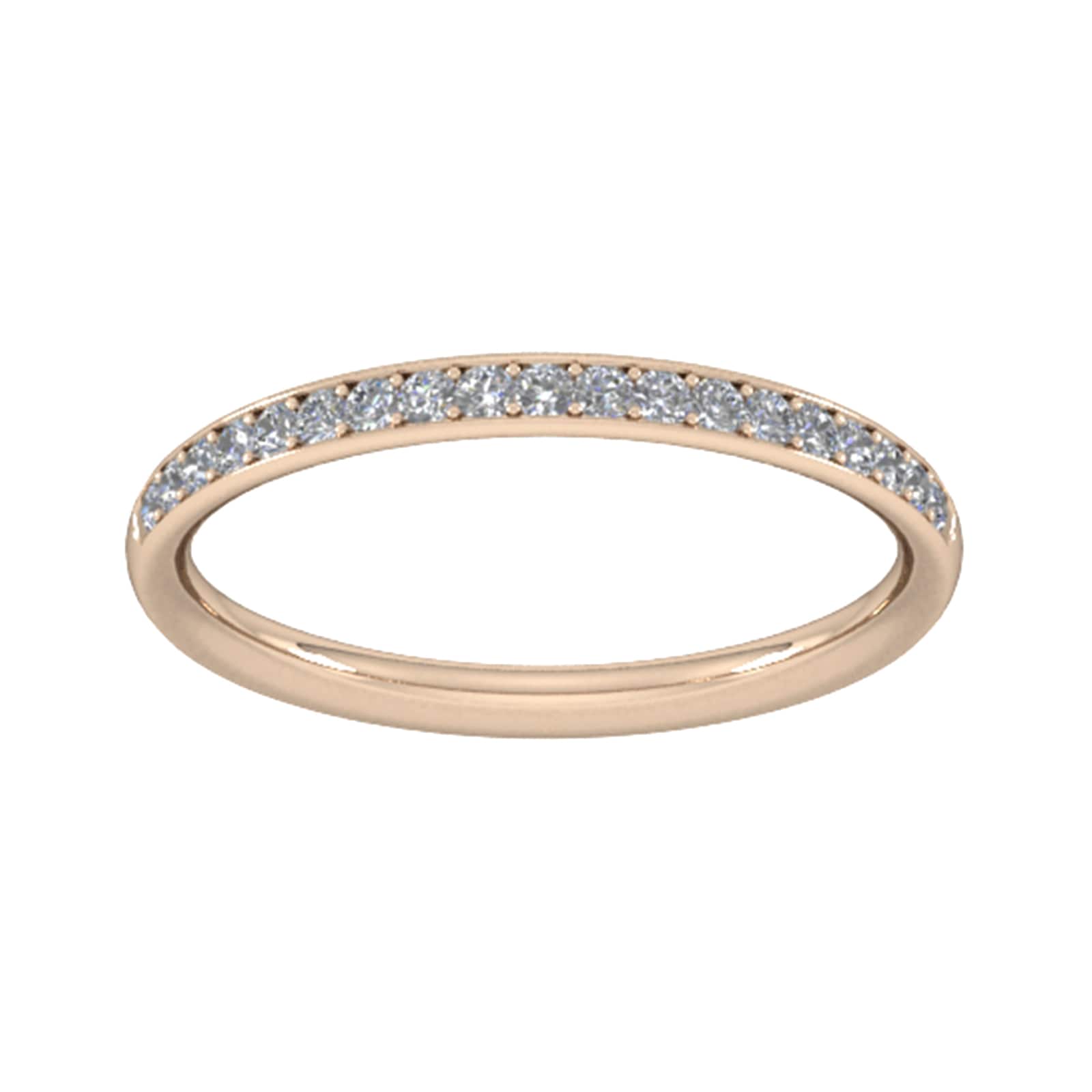 0.18 Carat Total Weight Brilliant Cut Grain Set Diamond Wedding Ring In 18 Carat Rose Gold - Ring Size R