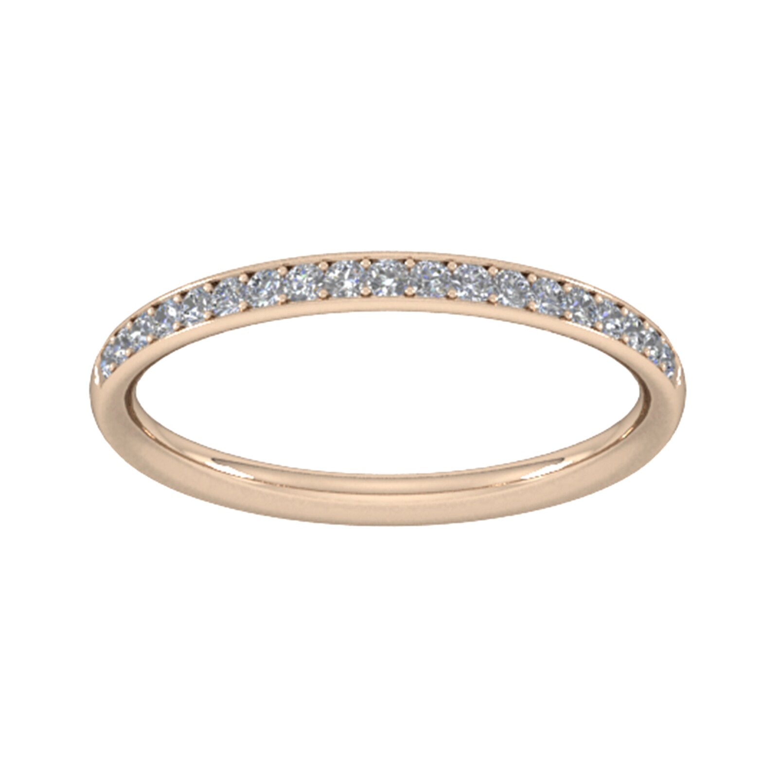 Goldsmiths 0.18 Carat Total Weight Brilliant Cut Grain Set Diamond Wedding Ring In 18 Carat Rose Gold