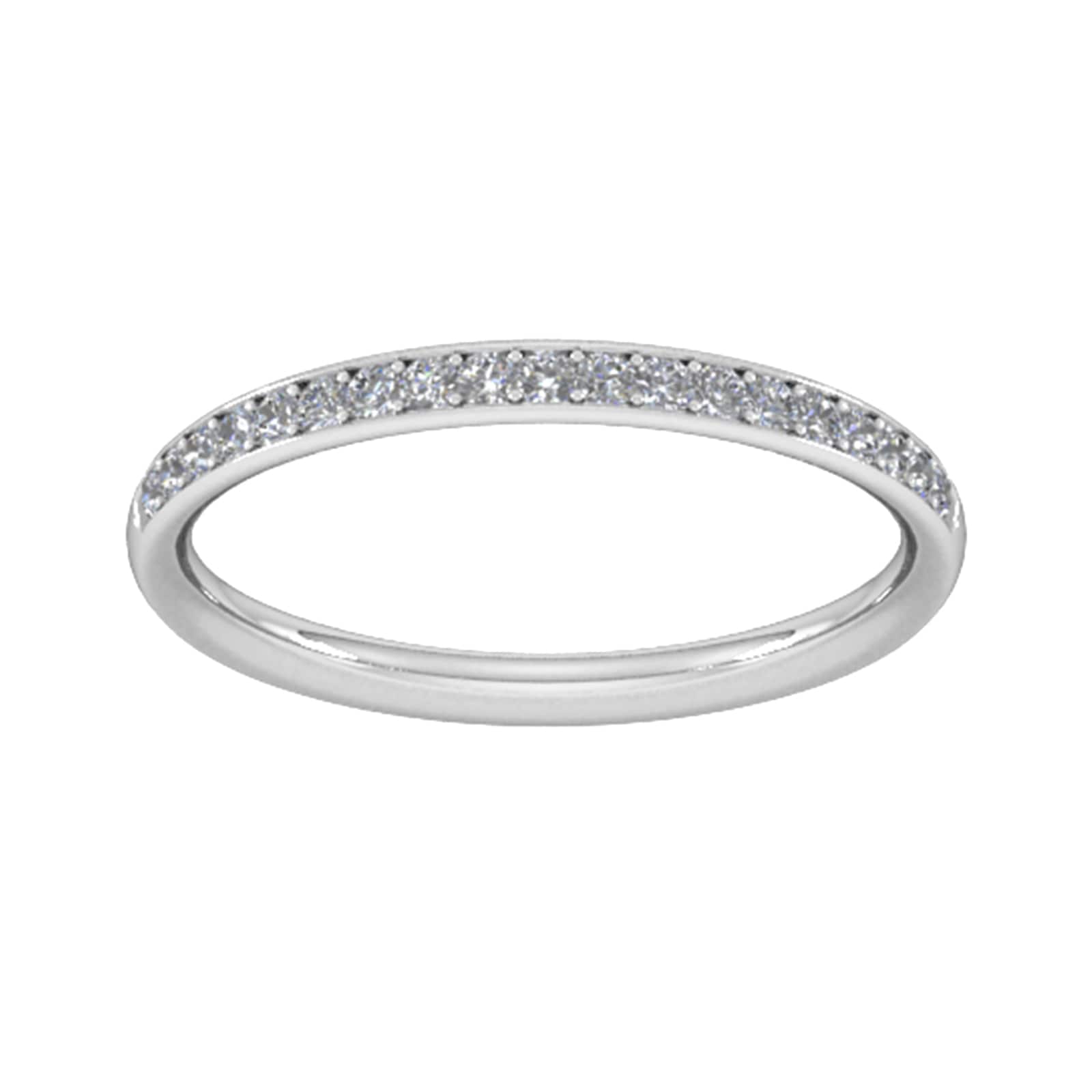 0.18 Carat Total Weight Brilliant Cut Grain Set Diamond Wedding Ring In Platinum - Ring Size H