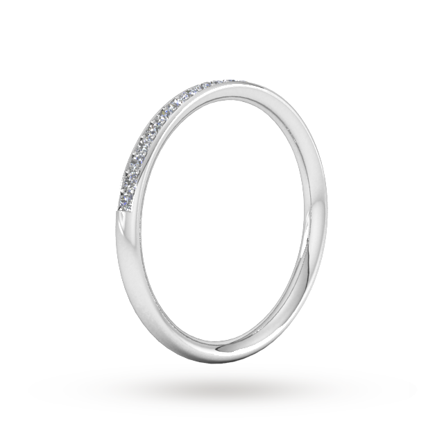 Goldsmiths 0.18 Carat Total Weight Brilliant Cut Grain Set Diamond Wedding Ring In Platinum