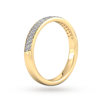 Goldsmiths 0.42 Carat Total Weight Brilliant Cut Double Row Grain Set Diamond Wedding Ring In 9 Carat Yellow Gold