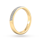Goldsmiths 0.42 Carat Total Weight Brilliant Cut Double Row Grain Set Diamond Wedding Ring In 9 Carat Yellow Gold