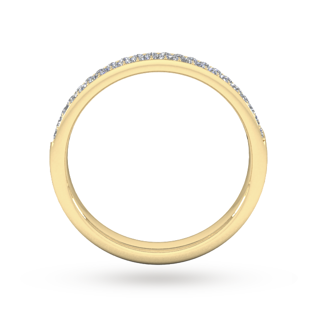 Goldsmiths 0.42 Carat Total Weight Brilliant Cut Double Row Grain Set Diamond Wedding Ring In 9 Carat Yellow Gold - Ring Size K