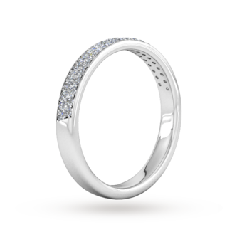 Goldsmiths 0.42 Carat Total Weight Brilliant Cut Double Row Grain Set Diamond Wedding Ring In 9 Carat White Gold