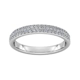 Goldsmiths 0.42 Carat Total Weight Brilliant Cut Double Row Grain Set Diamond Wedding Ring In Platinum