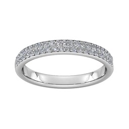 08305295 - 0.42 Carat Total Weight Brilliant Cut Double Row Grain Set Diamond Wedding Ring In Platinum