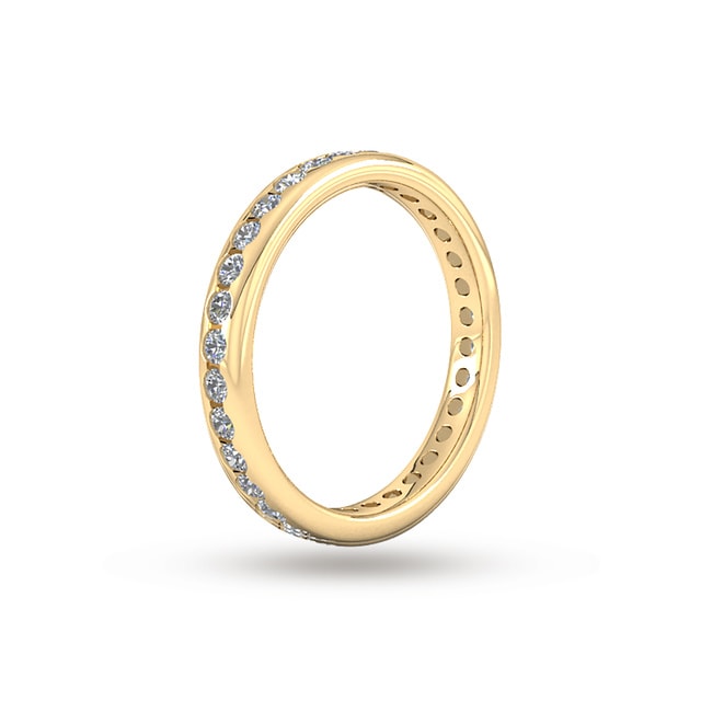 Goldsmiths 0.81 Carat Total Weight Brilliant Cut Scalloped Channel Set Diamond Wedding Ring In 18 Carat Yellow Gold