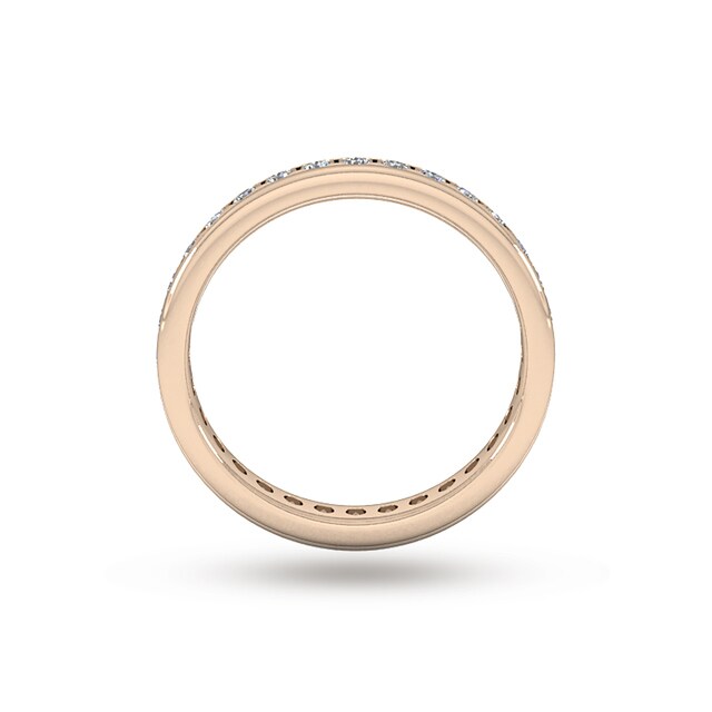 Goldsmiths 0.81 Carat Total Weight Brilliant Cut Scalloped Channel Set Diamond Wedding Ring In 9 Carat Rose Gold