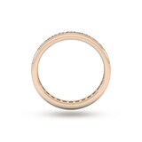 Goldsmiths 0.81 Carat Total Weight Brilliant Cut Scalloped Channel Set Diamond Wedding Ring In 9 Carat Rose Gold