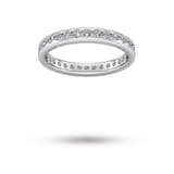 Goldsmiths 0.81 Carat Total Weight Brilliant Cut Scalloped Channel Set Diamond Wedding Ring In Platinum - Ring Size J