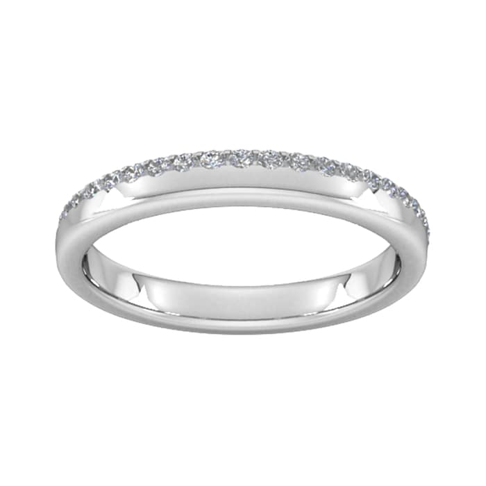 Goldsmiths 0.42 Carat Total Weight Brilliant Cut Wave Claw Set Diamond Wedding Ring In 9 Carat White Gold