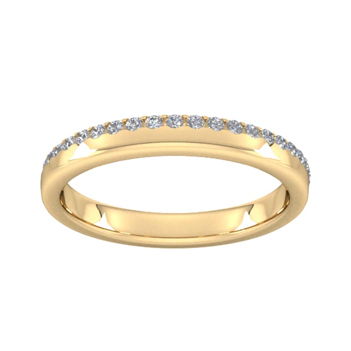 Goldsmiths 0.42 Carat Total Weight Brilliant Cut Wave Claw Set Diamond Wedding Ring In 18 Carat Yellow Gold - Ring Size O