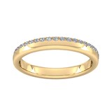Goldsmiths 0.42 Carat Total Weight Brilliant Cut Wave Claw Set Diamond Wedding Ring In 18 Carat Yellow Gold - Ring Size M