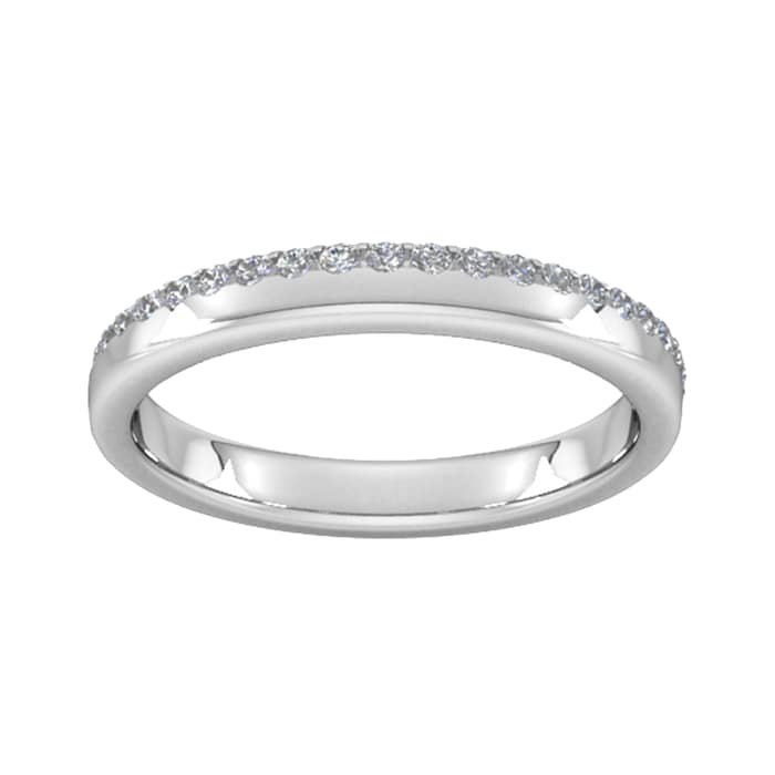 Goldsmiths 0.42 Carat Total Weight Brilliant Cut Wave Claw Set Diamond Wedding Ring In 18 Carat White Gold
