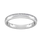 Goldsmiths 0.42 Carat Total Weight Brilliant Cut Wave Claw Set Diamond Wedding Ring In 18 Carat White Gold - Ring Size K