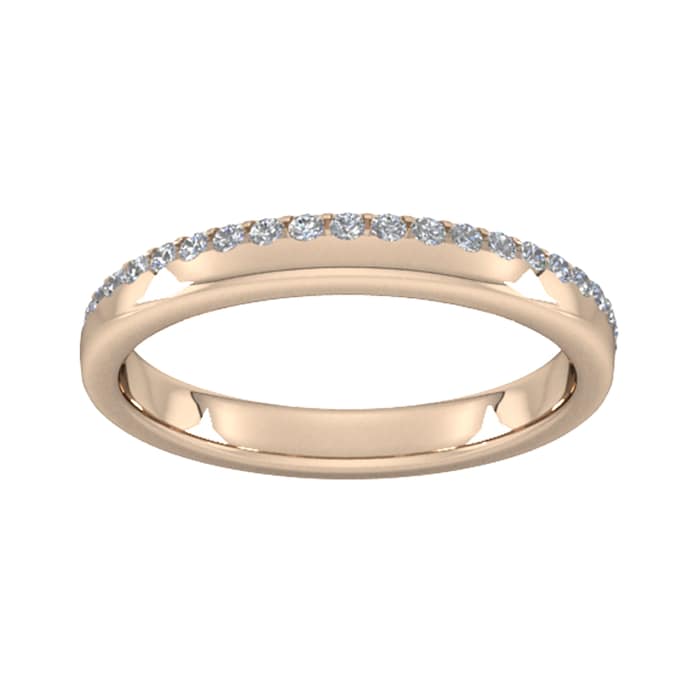 Goldsmiths 0.42 Carat Total Weight Brilliant Cut Wave Claw Set Diamond Wedding Ring In 9 Carat Rose Gold