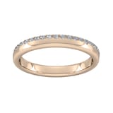 Goldsmiths 0.42 Carat Total Weight Brilliant Cut Wave Claw Set Diamond Wedding Ring In 9 Carat Rose Gold - Ring Size K